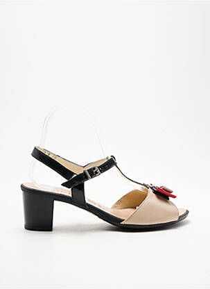 Sandales/nu pieds matière lisse talon de 4 à 6cm beige HIRICA femme