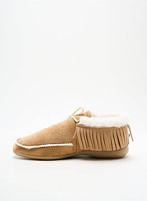 Chaussons/pantoufles tissage velours talon plat jusqu'à 3cm beige SOIR ET MATIN femme