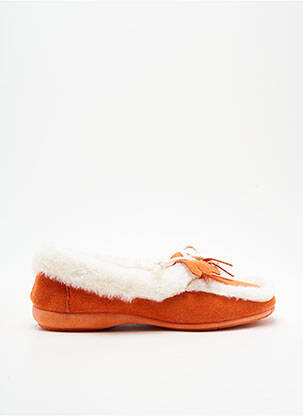 Chaussons/pantoufles tissage velours talon plat jusqu'à 3cm orange SOIR ET MATIN femme