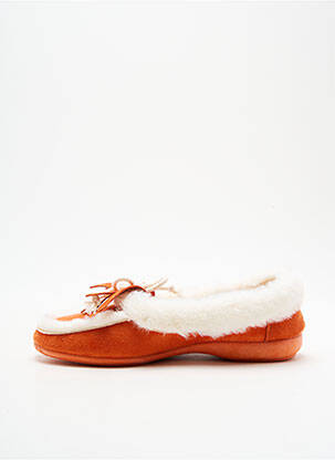Chaussons/pantoufles tissage velours talon plat jusqu'à 3cm orange SOIR ET MATIN femme