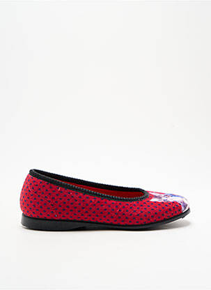 Chaussons/pantoufles tissage velours talon plat jusqu'à 3cm rouge RONDINAUD femme