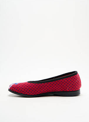 Chaussons/pantoufles tissage velours talon plat jusqu'à 3cm rouge RONDINAUD femme