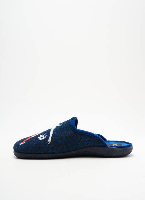 Chaussons/pantoufles impression bout rond bleu ELUE PAR NOUS homme