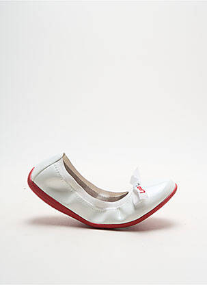 Ballerines tissage vernis bout rond blanc LES P'TITES BOMBES fille