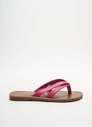 Tongs tissage satiné chiquet rose LES P'TITES BOMBES fille