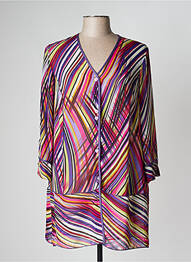 Tunique manches longues tissage crêpe violet PAUPORTÉ femme