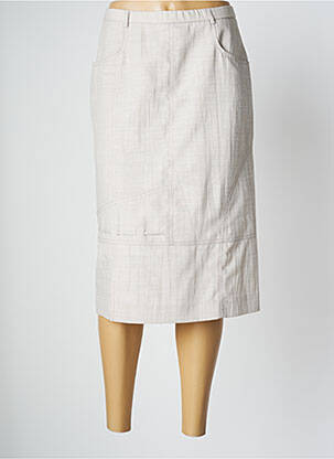 Jupe mi-longue taille haute beige PAUPORTÉ femme
