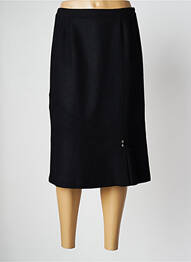 Jupe mi-longue taille haute noir GEVANA femme