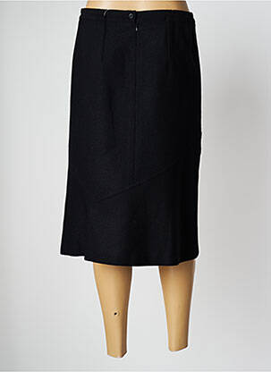 Jupe mi-longue taille haute noir GEVANA femme