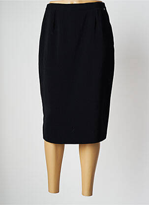 Jupe mi-longue taille à pinces noir GUY DUBOUIS femme