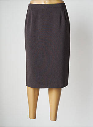 Jupe mi-longue taille à pinces gris GEVANA femme