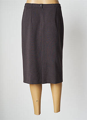 Jupe mi-longue taille à pinces gris GEVANA femme