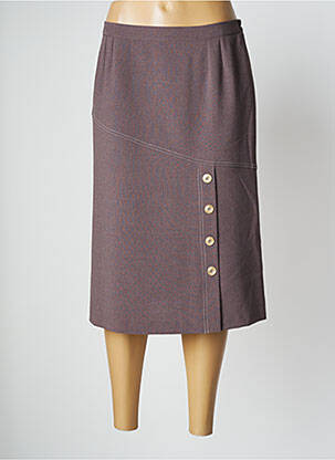 Jupe mi-longue coupe droite gris GEVANA femme