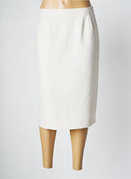 Jupe mi-longue taille à pinces beige GEVANA femme