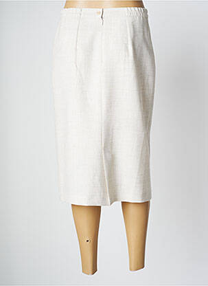 Jupe mi-longue taille à pinces beige GEVANA femme