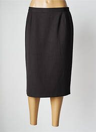 Jupe mi-longue taille à pinces marron GEVANA femme