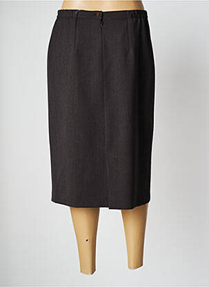 Jupe mi-longue taille à pinces marron GEVANA femme