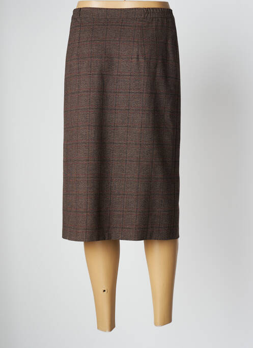 Jupe mi-longue marron GEVANA femme