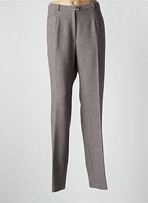 Pantalon droit fermeture zippée sous rabat boutonné taille normale gris CHRISTIAN MARRY femme