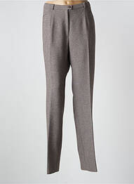 Pantalon droit fermeture zippée sous rabat boutonné taille normale gris CHRISTIAN MARRY femme