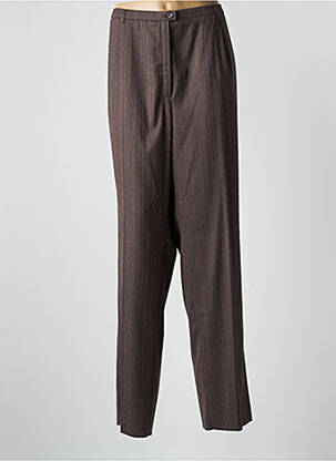 Pantalon droit tissage popeline taille normale marron CHRISTIAN MARRY femme