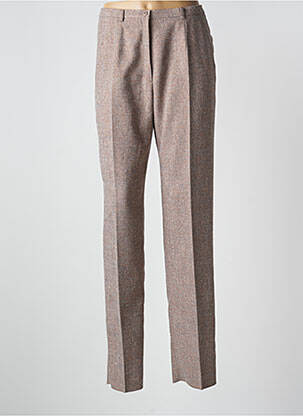 Pantalon droit fermeture zippée sous rabat boutonné taille normale beige PAUPORTÉ femme