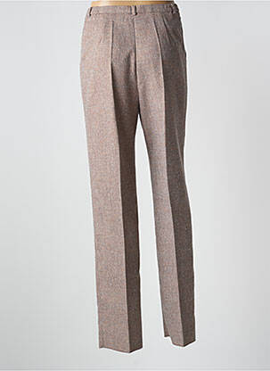Pantalon droit fermeture zippée sous rabat boutonné taille normale beige PAUPORTÉ femme