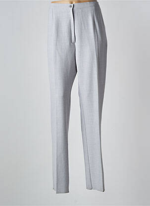 Pantalon droit tissage popeline taille normale gris GEVANA femme