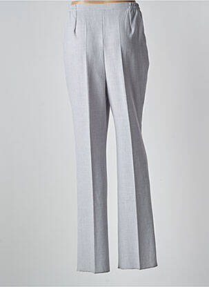 Pantalon droit tissage popeline taille normale gris GEVANA femme