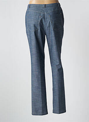 Pantalon droit fermeture zippée sous rabat boutonné taille normale bleu PAUPORTÉ femme