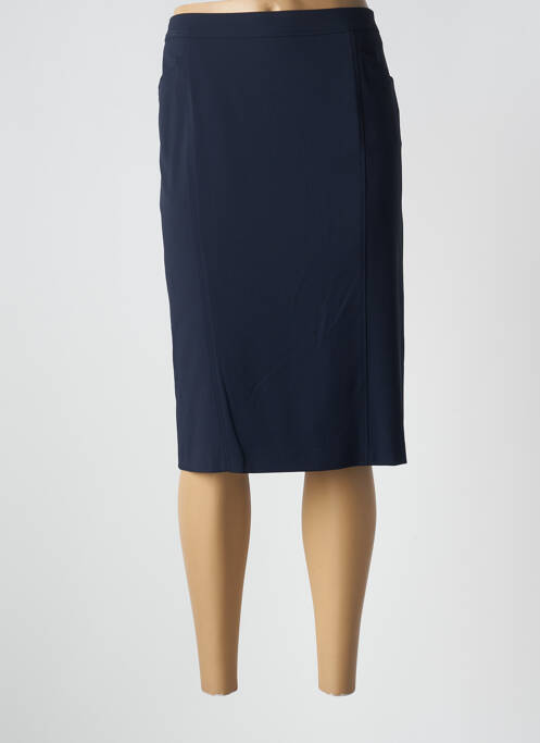 Jupe mi-longue doublure textile bleu BASLER femme