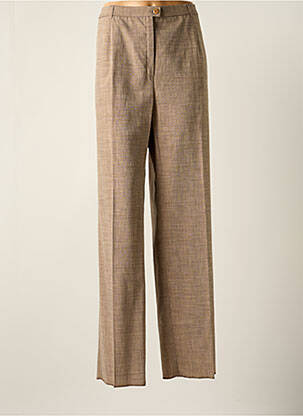 Pantalon droit fermeture zippée sous rabat boutonné taille normale beige KARTING femme