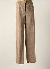 Pantalon droit fermeture zippée sous rabat boutonné taille normale beige KARTING femme