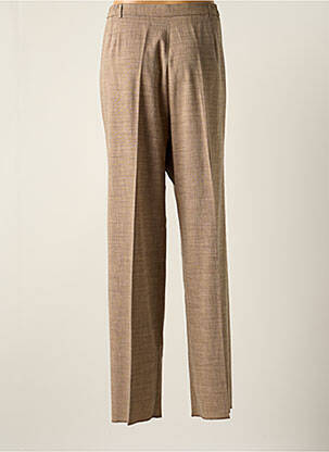 Pantalon droit fermeture zippée sous rabat boutonné taille normale beige KARTING femme