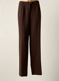 Pantalon droit fermeture zippée sous rabat boutonné taille normale marron KARTING femme
