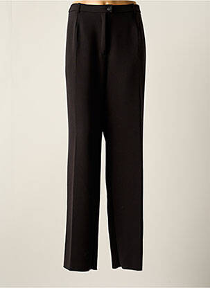 Pantalon droit tissage popeline taille normale noir KARTING femme