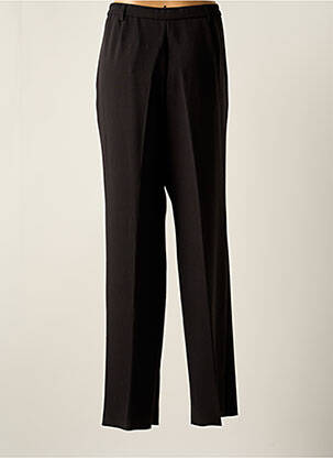 Pantalon droit tissage popeline taille normale noir KARTING femme