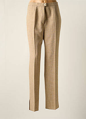 Pantalon droit fermeture zippée sous rabat boutonné taille normale beige KARTING femme