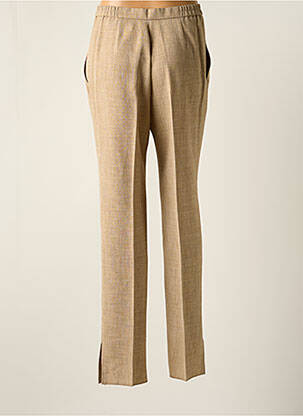 Pantalon droit fermeture zippée sous rabat boutonné taille normale beige KARTING femme