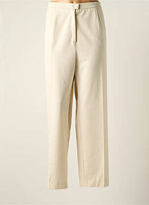 Pantalon droit tissage popeline taille normale beige KARTING femme