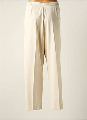 Pantalon droit tissage popeline taille normale beige KARTING femme