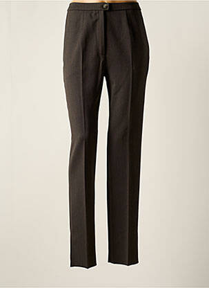 Pantalon droit fermeture zippée sous rabat boutonné taille normale noir KARTING femme