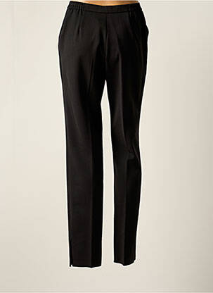 Pantalon droit tissage crêpe taille normale noir KARTING femme
