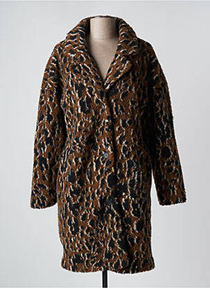 Manteau long coupe droite sans capuche marron MINIMUM femme
