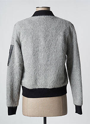 Blouson col v gris BOMBERS femme