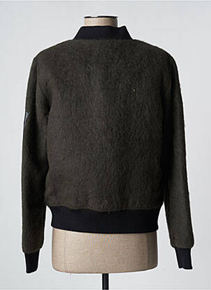 Blouson col v vert BOMBERS femme