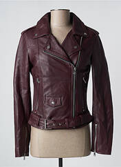 Veste en cuir rouge LADC pour femme seconde vue