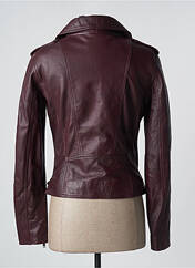 Veste en cuir rouge LADC pour femme seconde vue