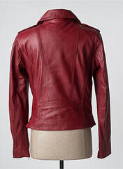 Veste en cuir rouge clair LADC pour femme seconde vue