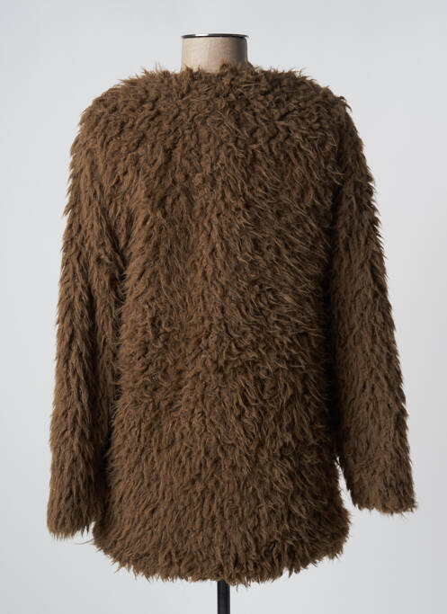 Manteau long vert ICHI pour femme